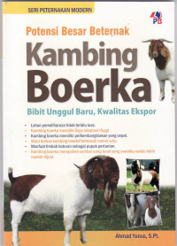 Potensi besar beternak kambing boerka: bibit unggul baru, kwalitas ekspor