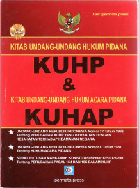 Kitab undang-undang hukum pidana KUHP Kitab undang-undang hukum acara pidana KUHAP