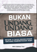 Bukan Undang-undang biasa: refleksi 10 tahun undang-undang tentang pemerintahan Aceh