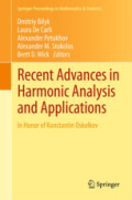 Recent Advances in Harmonic Analysis and ApplicationsIn Honor of Konstantin Oskolkov /