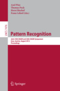 Pattern RecognitionJoint 34th DAGM and 36th OAGM Symposium, Graz, Austria, August 28-31, 2012. Proceedings /