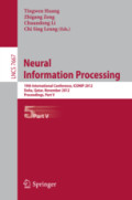Neural Information Processing19th International Conference, ICONIP 2012, Doha, Qatar, November 12-15, 2012, Proceedings, Part V /