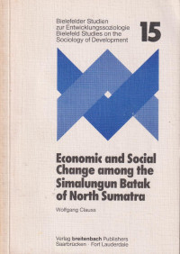 Economic and social change among the Simalungun Batak of North Sumatra